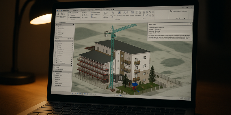 Monitor con el programa de Gestión Integral de Proyectos BIM con CYPE